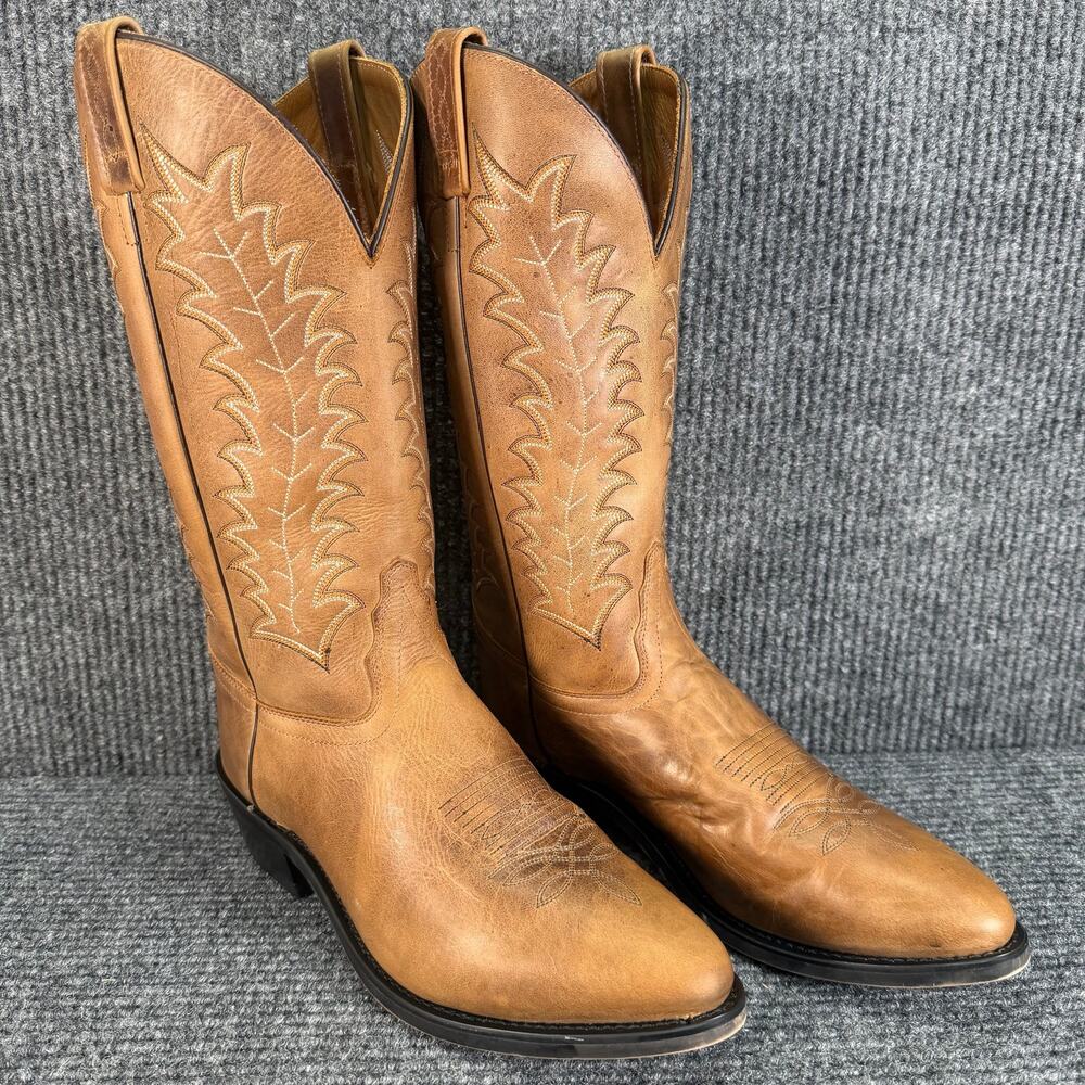 Old West OW2038 Men's 9.5 EE Brown Leather Western Cowboy Boots Distressed